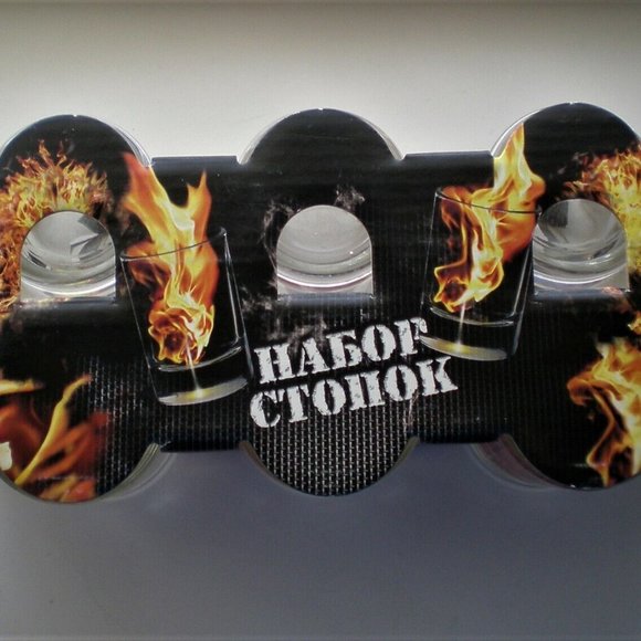 NEW NWT Russian Russia Gus Khrustalny Vodka Shot Glass Set Of Six humor Funny - Picture 3 of 4